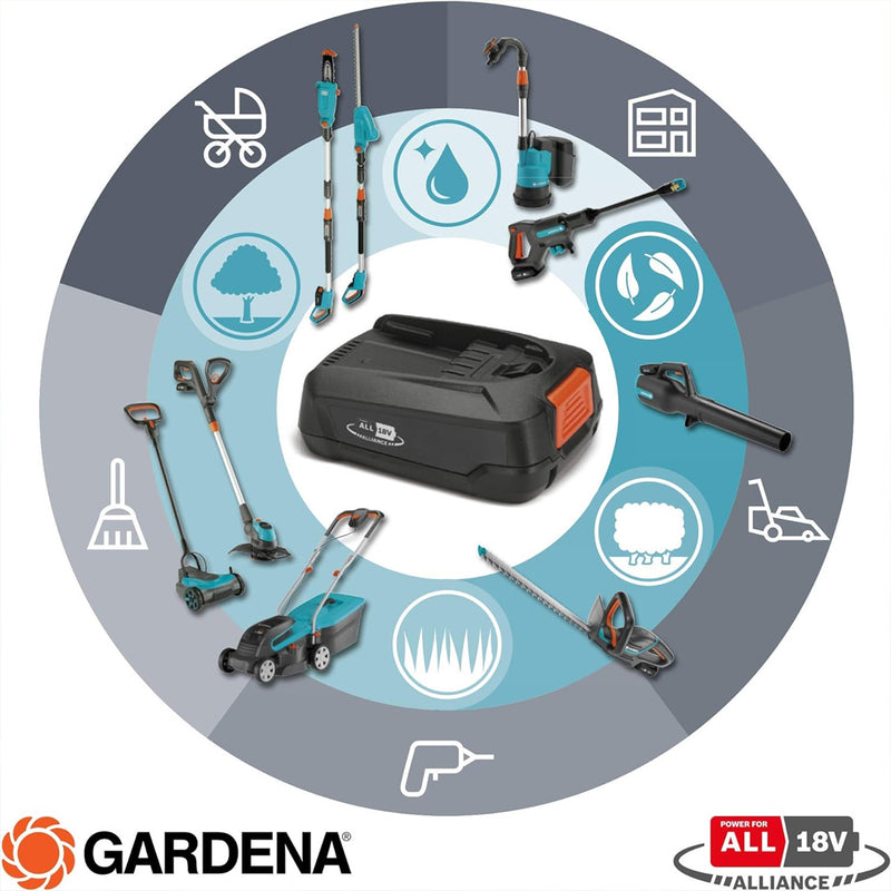 Caricabatterie rapido gardena AL 1830 CV con batteria da 18V 2,5 Ah