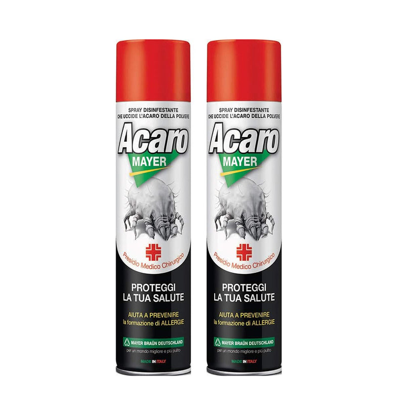 Spray antiacaro disinfettante per Acari e Cimici da letto - Set da 2 pz