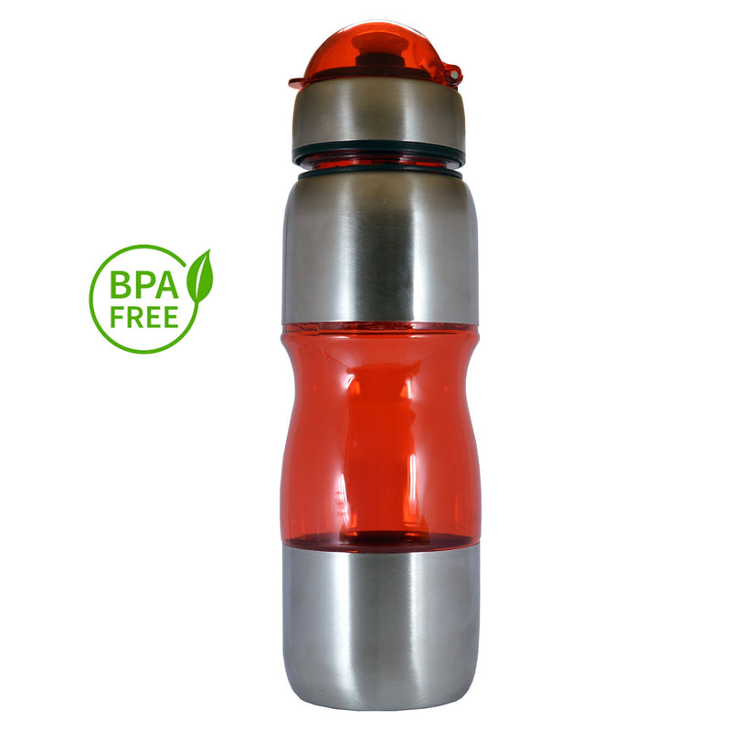 Borraccia Bici Sportiva BPA Free 600 ml Trasparente Portatile Plastica e Alluminio - OpenGardenWeb: Shopping Online per Casa, Giardino e Fai da Te