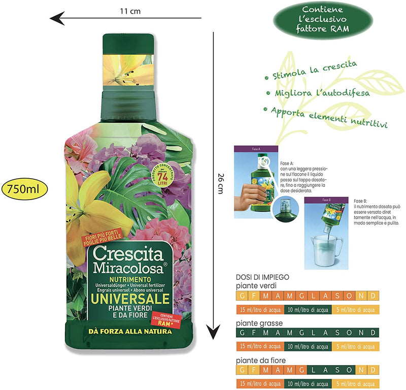 Concime crescita miracolosa liquido universale 750 ml - Blumen