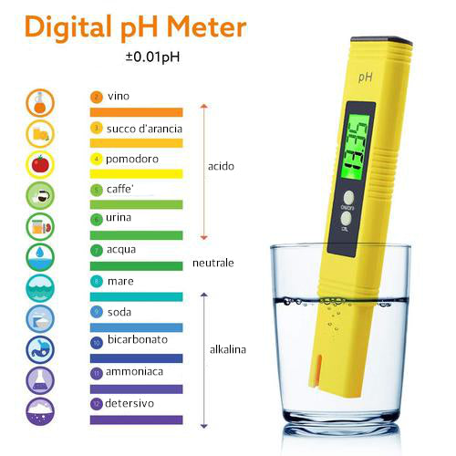 Misuratore ph digitale per acqua e liquidi - Risultato Istantaneo