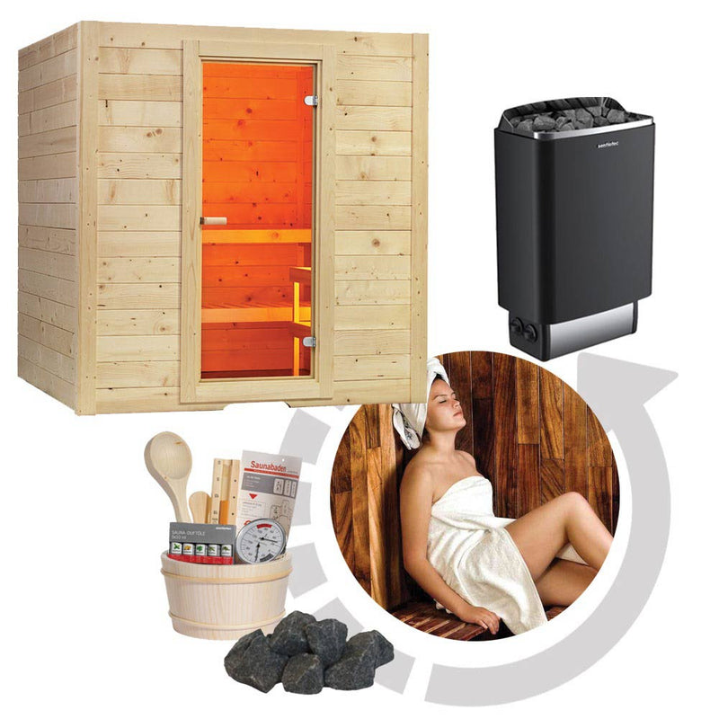 Kit sauna finlandese + stufa elettrica 6 kW - Basic Large