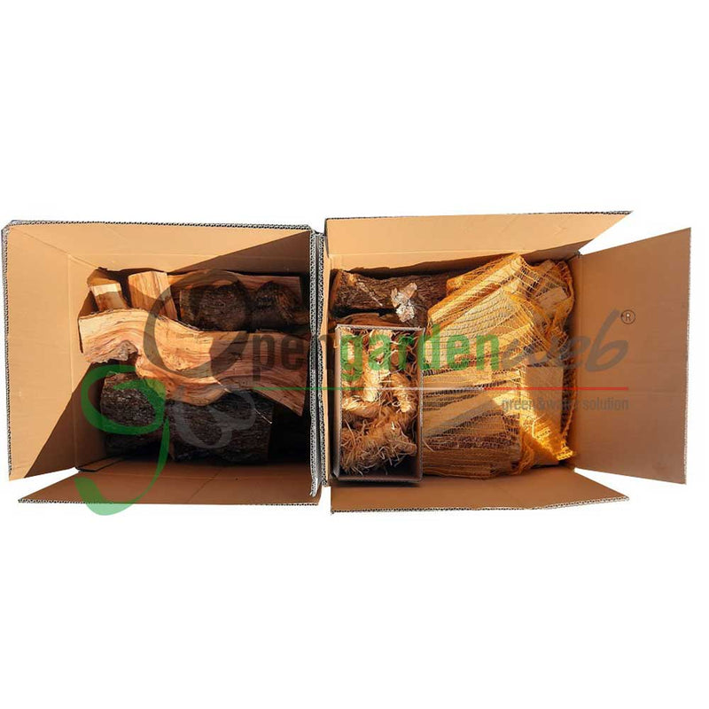 Legna da ardere di ulivo in scatola + accendifuoco - 50 kg - 150 dm3