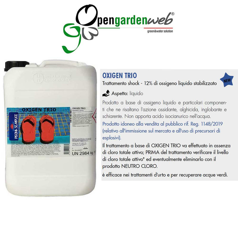 Ossigeno liquido per trattamento shock acqua piscina - Kg 10