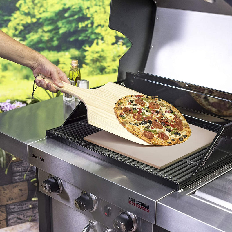 Pietra refrattaria per Cottura Pizza in Forno, con Pala in Legno - ideale per BBQ e Forni