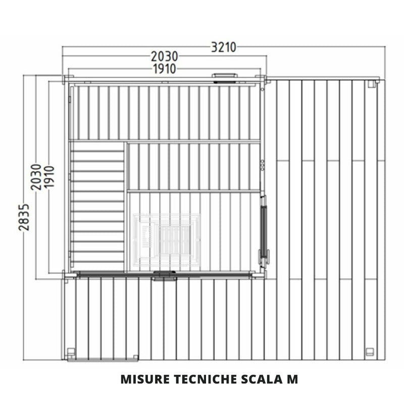 Sauna finlandese con stufa a legna e accessori - SCALA - 2 misure