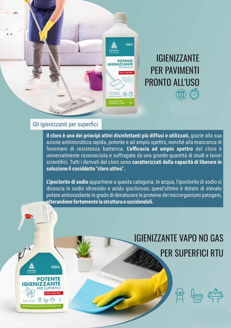 Igienizzante Detergente Pavimenti senza Risciacquo da 1 Litro, Pronto Uso| Disinfettante Elimina Germi e Batteri - OpenGardenWeb